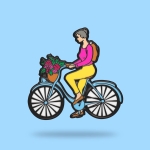 Pin Rowerzystka